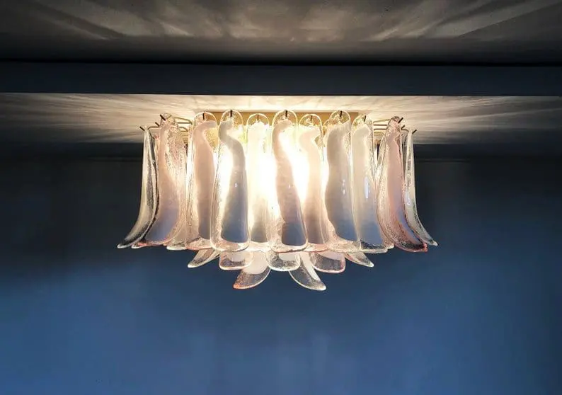 Murano Ceiling lamp – 64 petals – Pink/White - Image 3