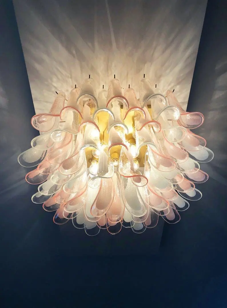 Murano Ceiling lamp – 64 petals – Pink/White - Image 4