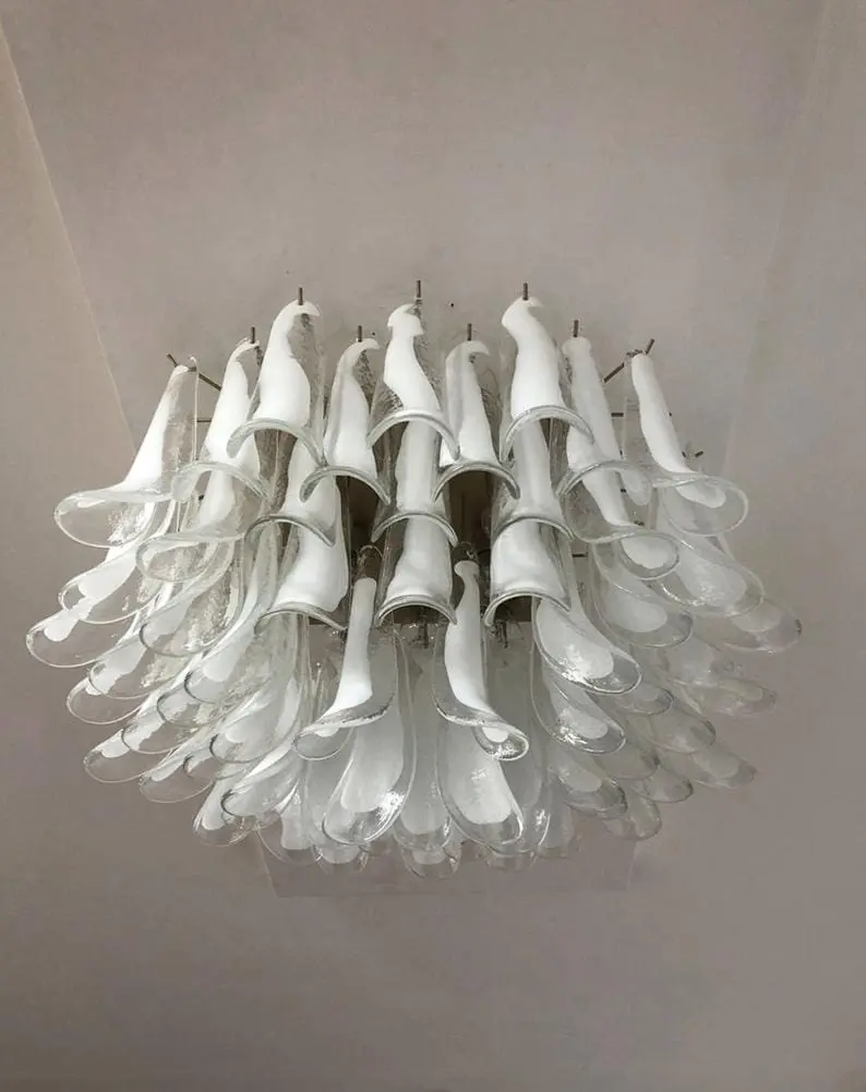 Murano Ceiling lamp – 64 petals – Transparent/White - Image 2