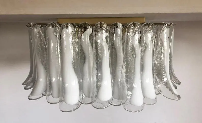 Murano Ceiling lamp – 64 petals – Transparent/White - Image 4