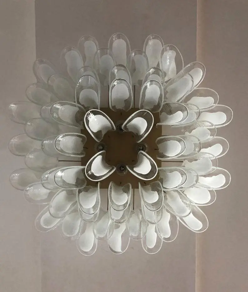 Murano Ceiling lamp – 64 petals – Transparent/White - Image 7
