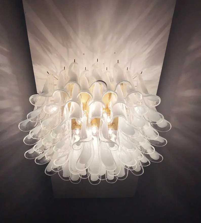 Murano Ceiling lamp – 64 petals – Transparent/White - Image 9