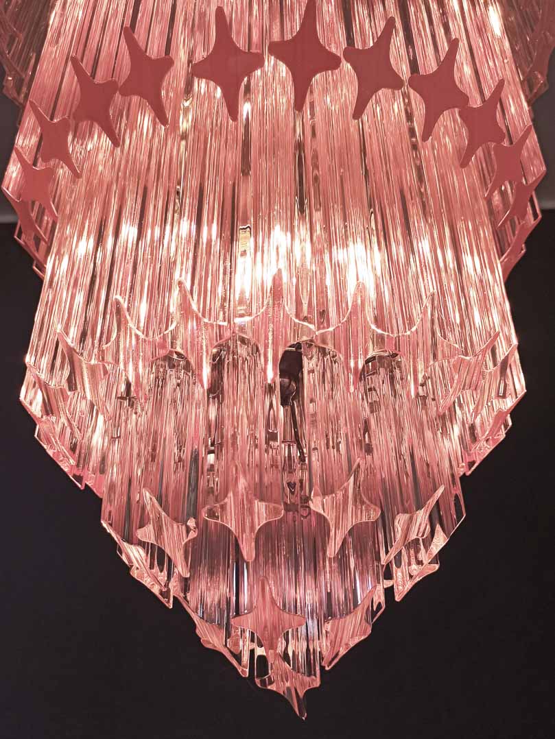 Murano Chandelier – 112 prisms – Pink - Image 14