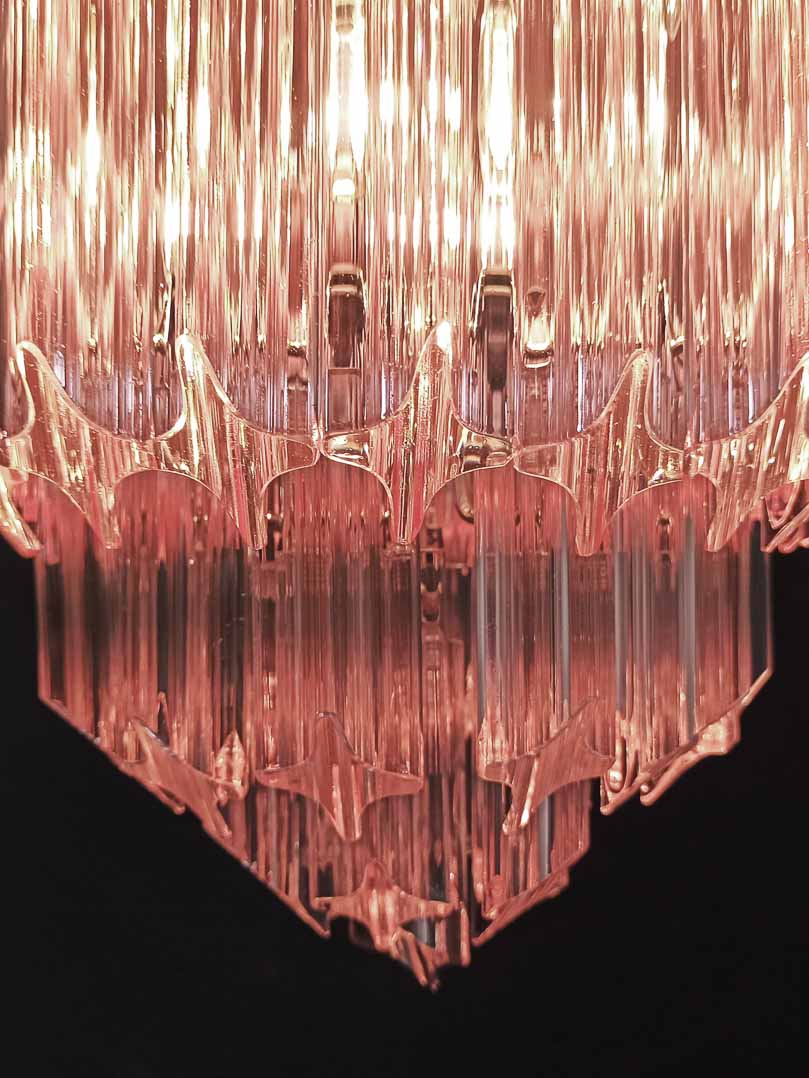 Murano Chandelier – 112 prisms – Pink - Image 15