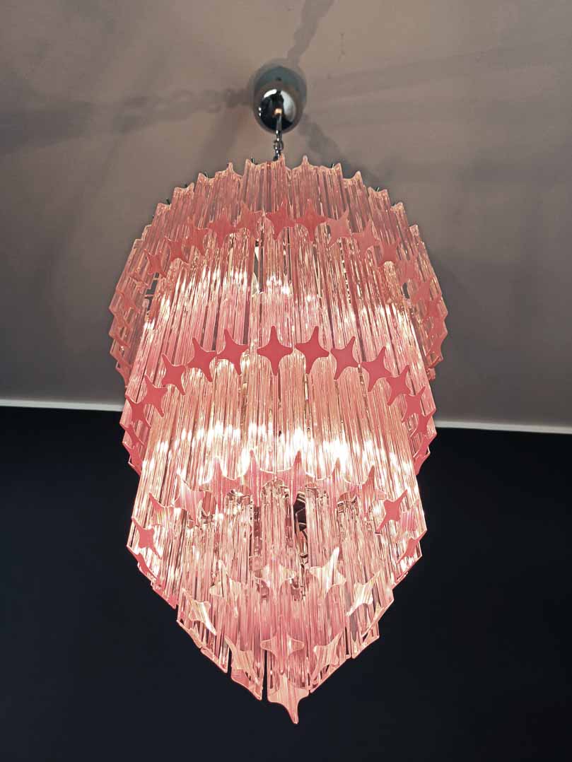 Murano Chandelier – 112 prisms – Pink - Image 17