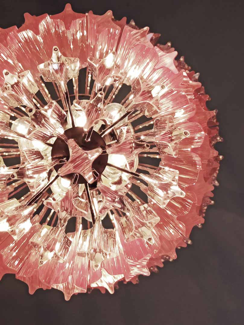 Murano Chandelier – 112 prisms – Pink - Image 18