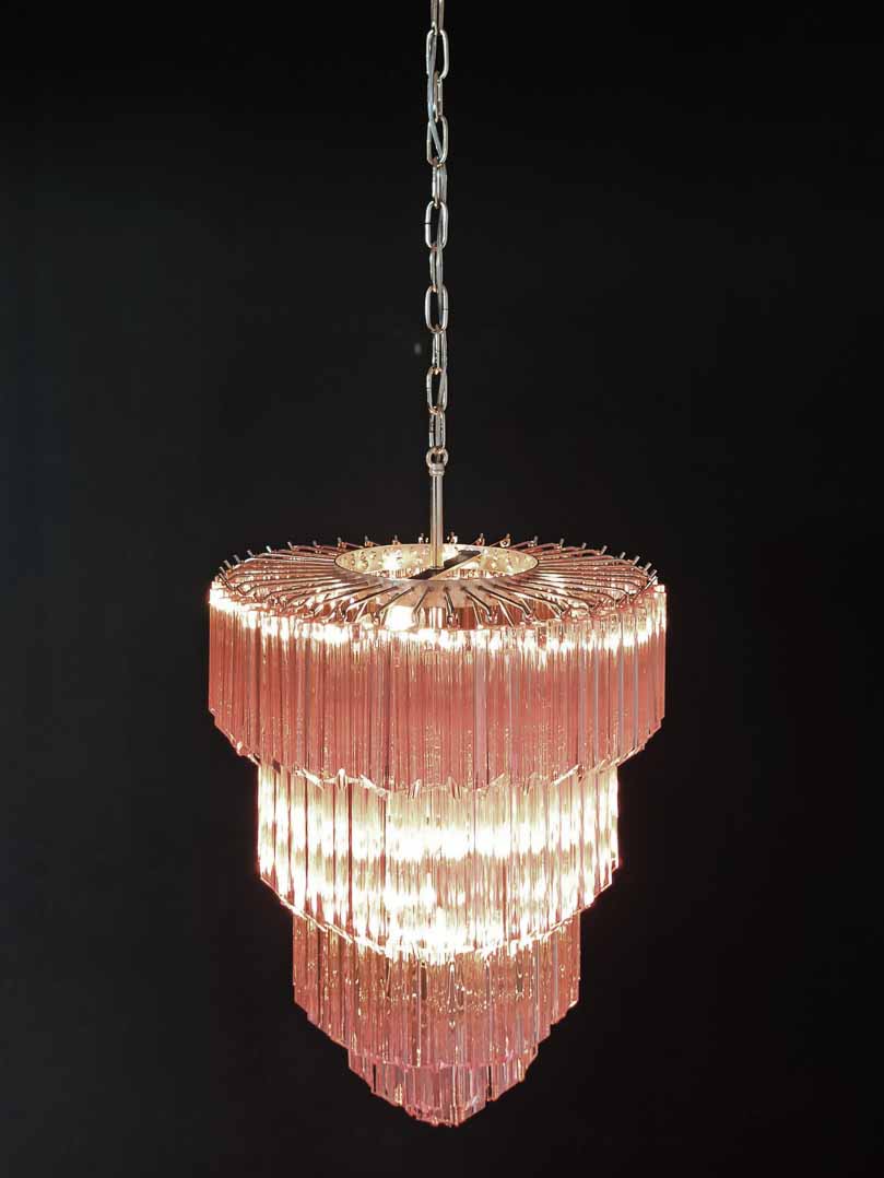Murano Chandelier – 112 prisms – Pink - Image 20