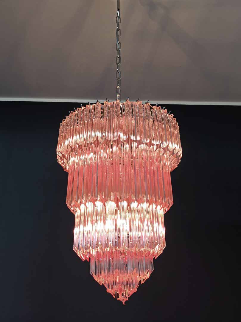 Murano Chandelier – 112 prisms – Pink - Image 22