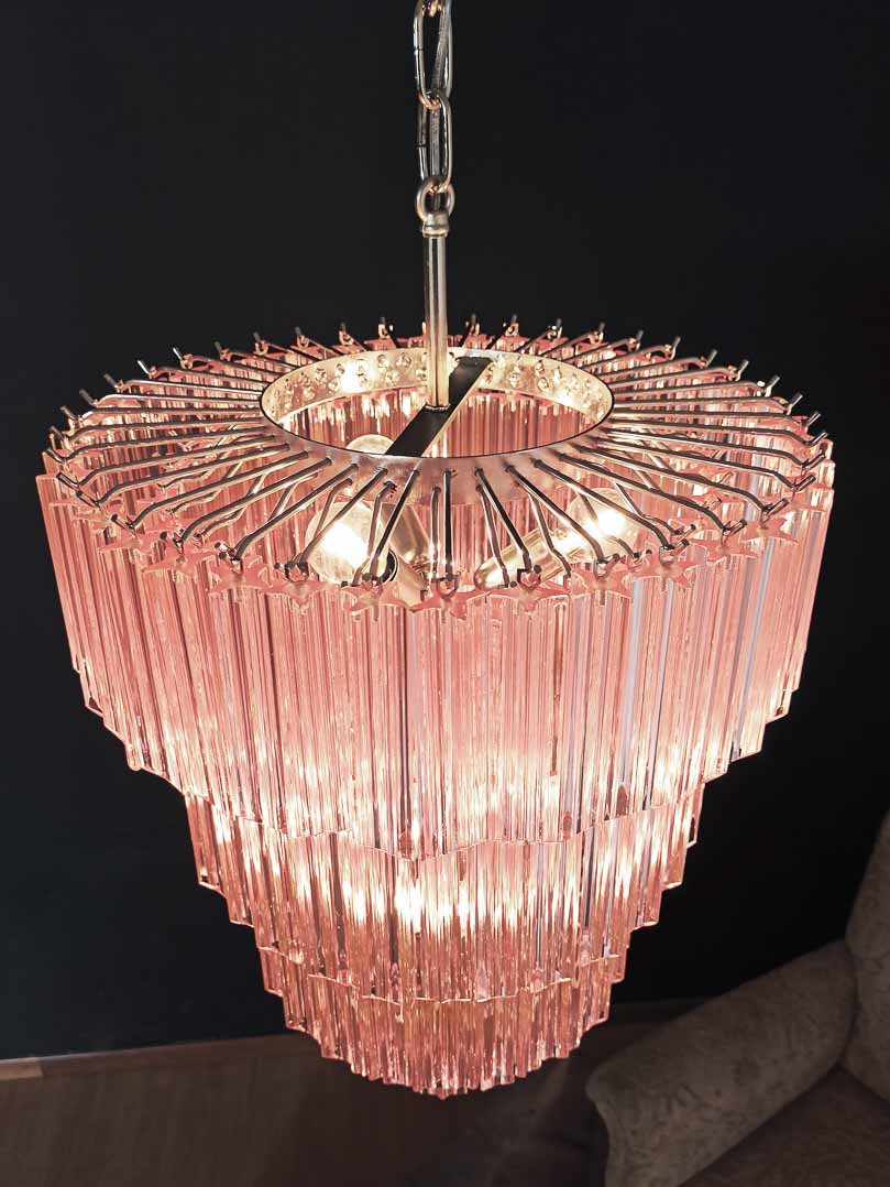 Murano Chandelier – 112 prisms – Pink - Image 6