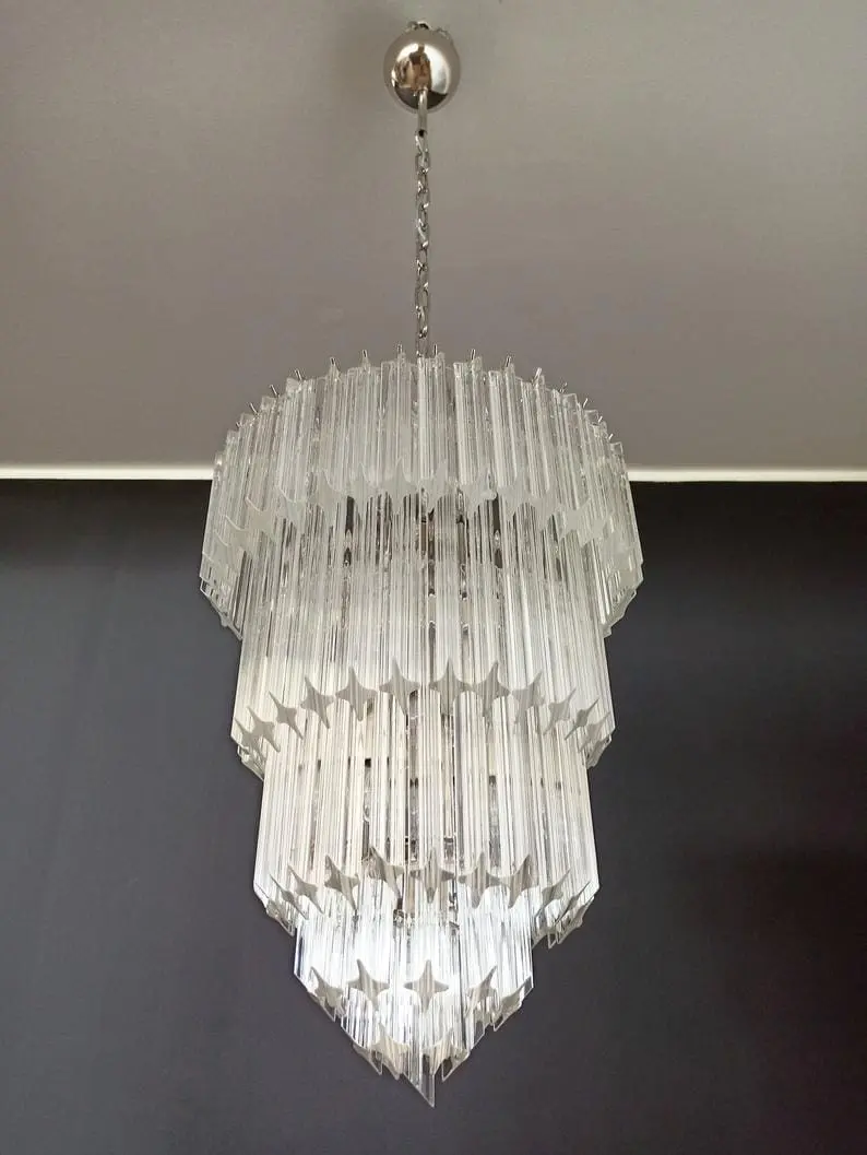 Murano Chandelier – 112 prisms – Transparent - Image 4