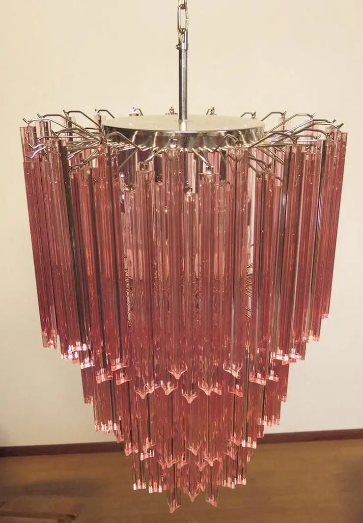 Murano Chandelier – 184 prisms – Pink - Image 3