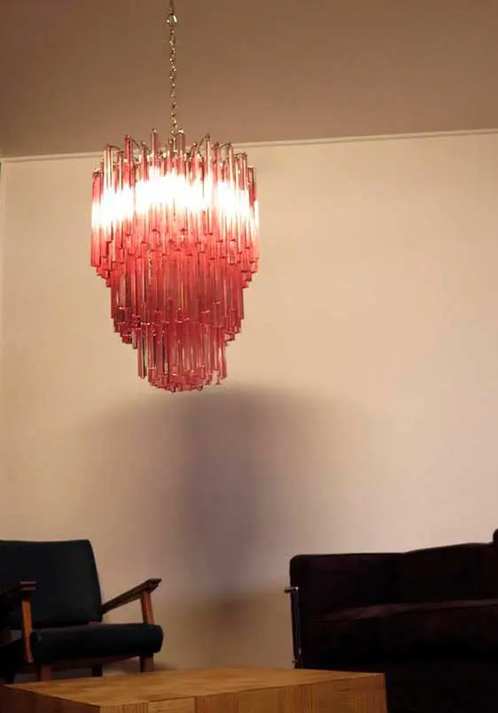 Murano Chandelier – 184 prisms – Pink - Image 6