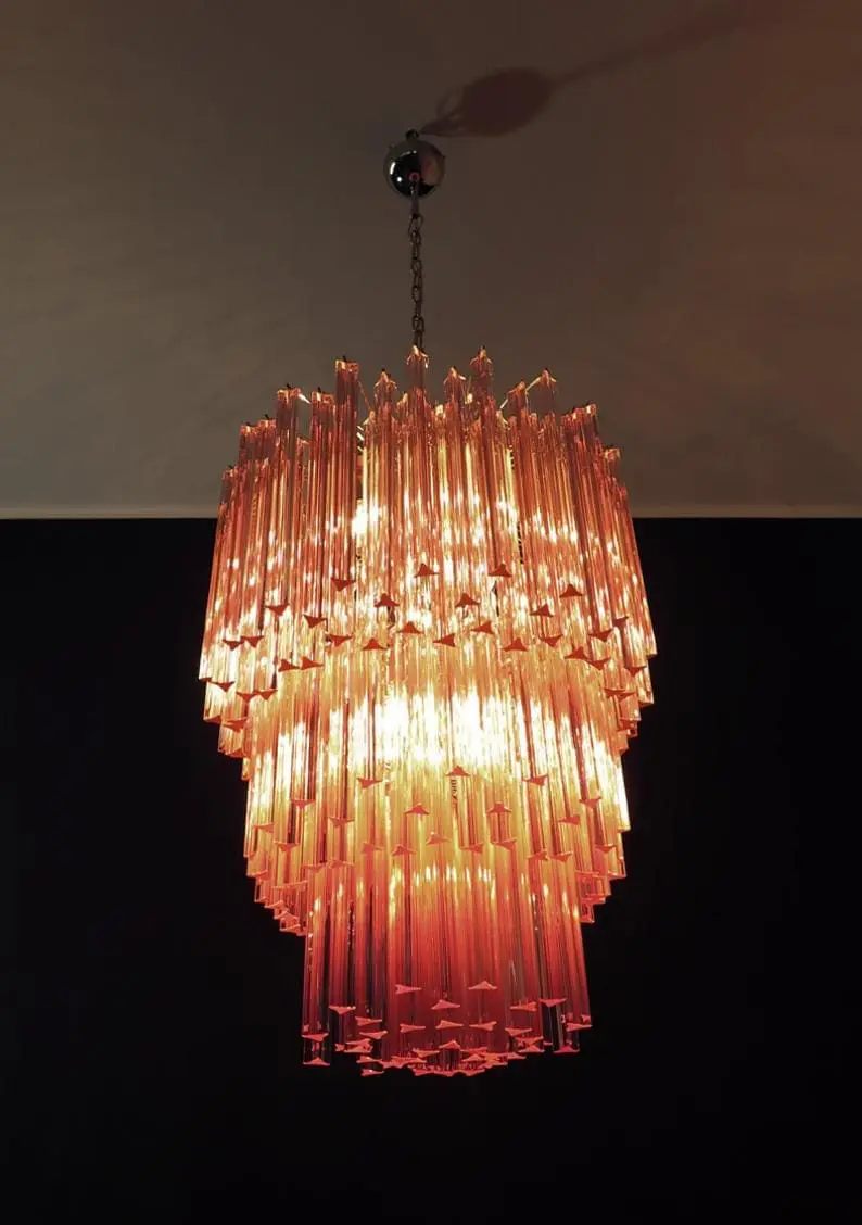 Murano Chandelier – 184 prisms – Pink - Image 7