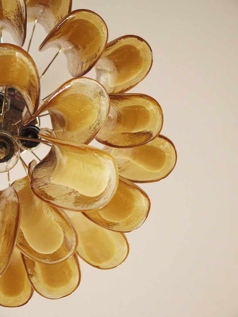 Murano Chandelier – 26 petals – Amber - Image 7