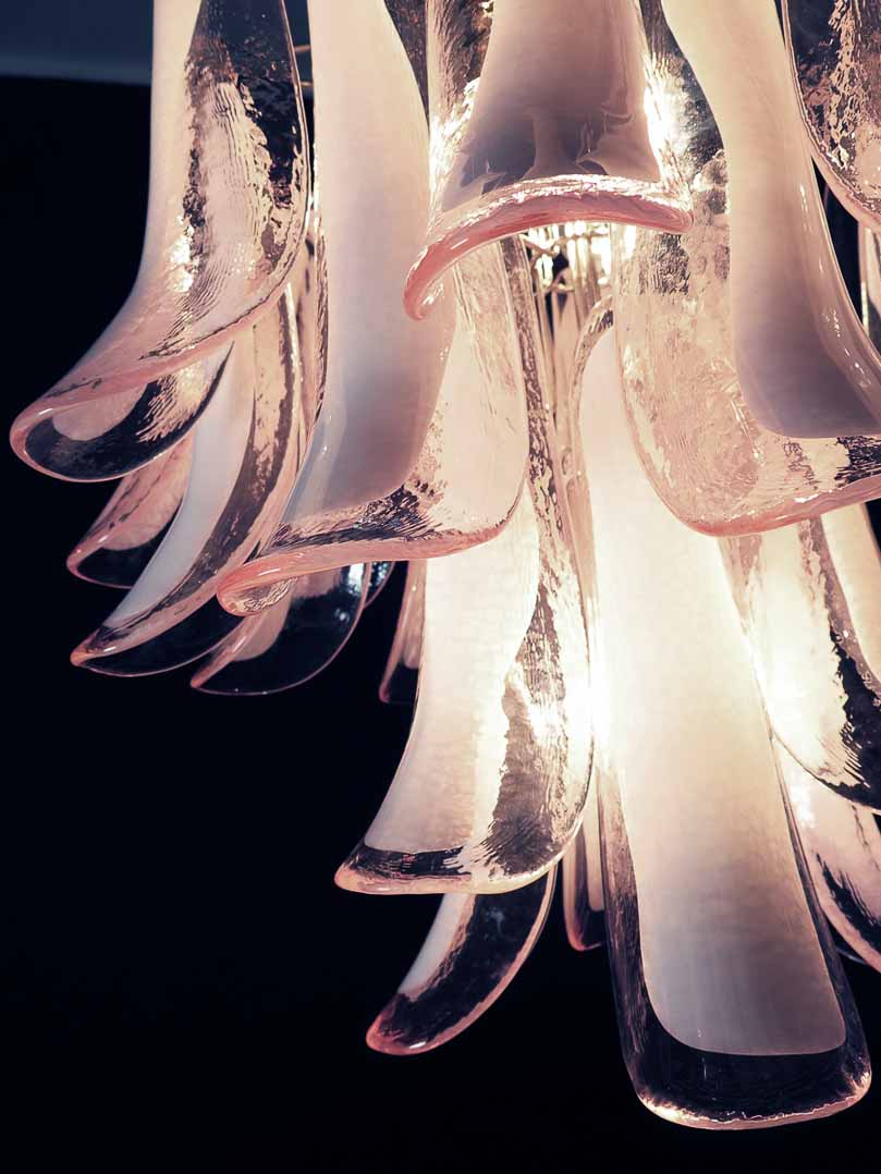 Murano Chandelier – 26 petals – Pink - Image 8