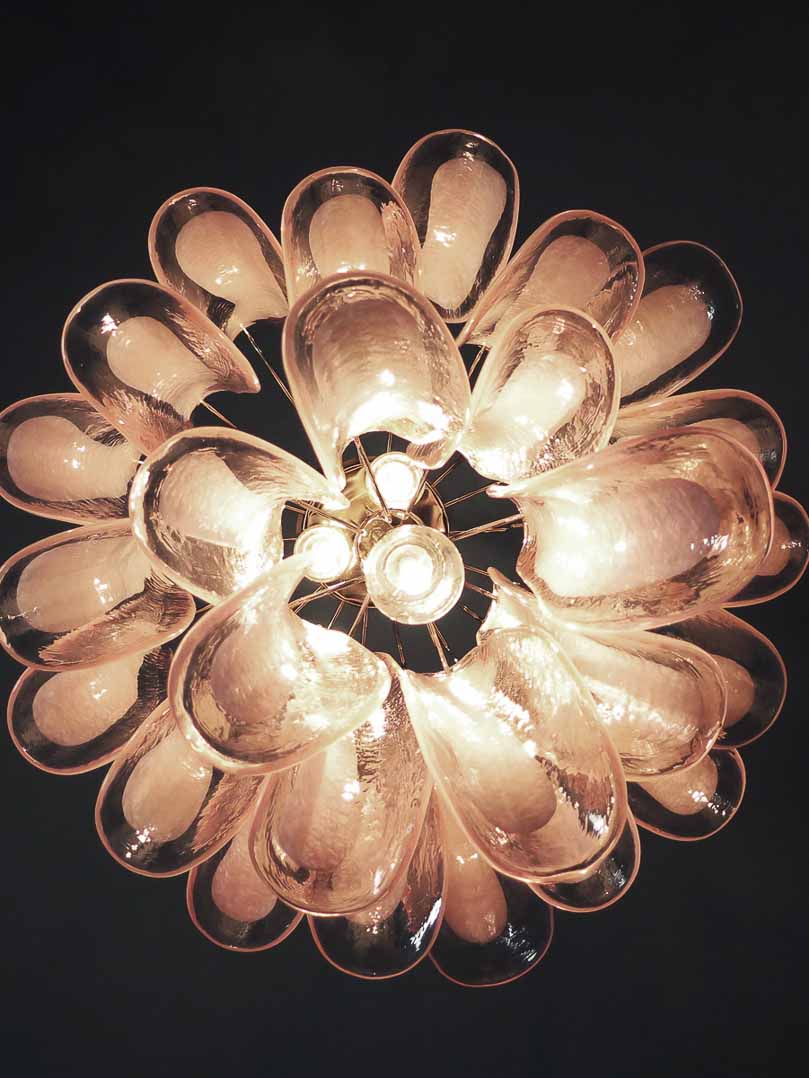 Murano Chandelier – 26 petals – Pink - Image 9