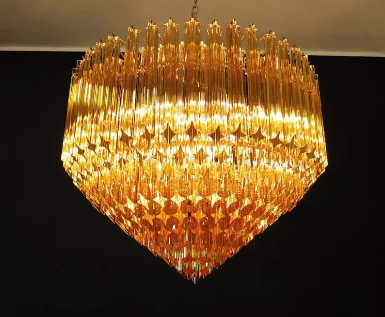 Murano Chandelier – 265 prisms – Amber - Image 2