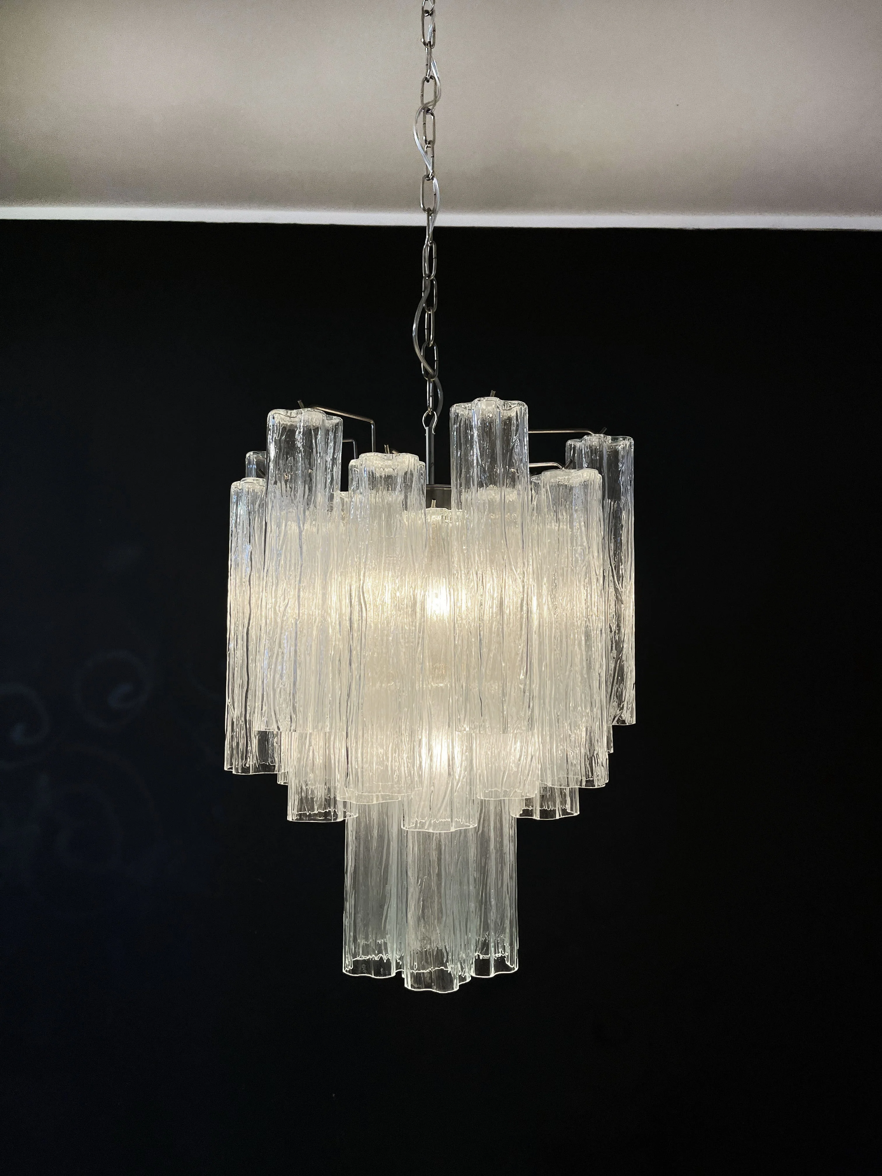 Murano Chandelier – 30 tubes – Clear Glass Tubes