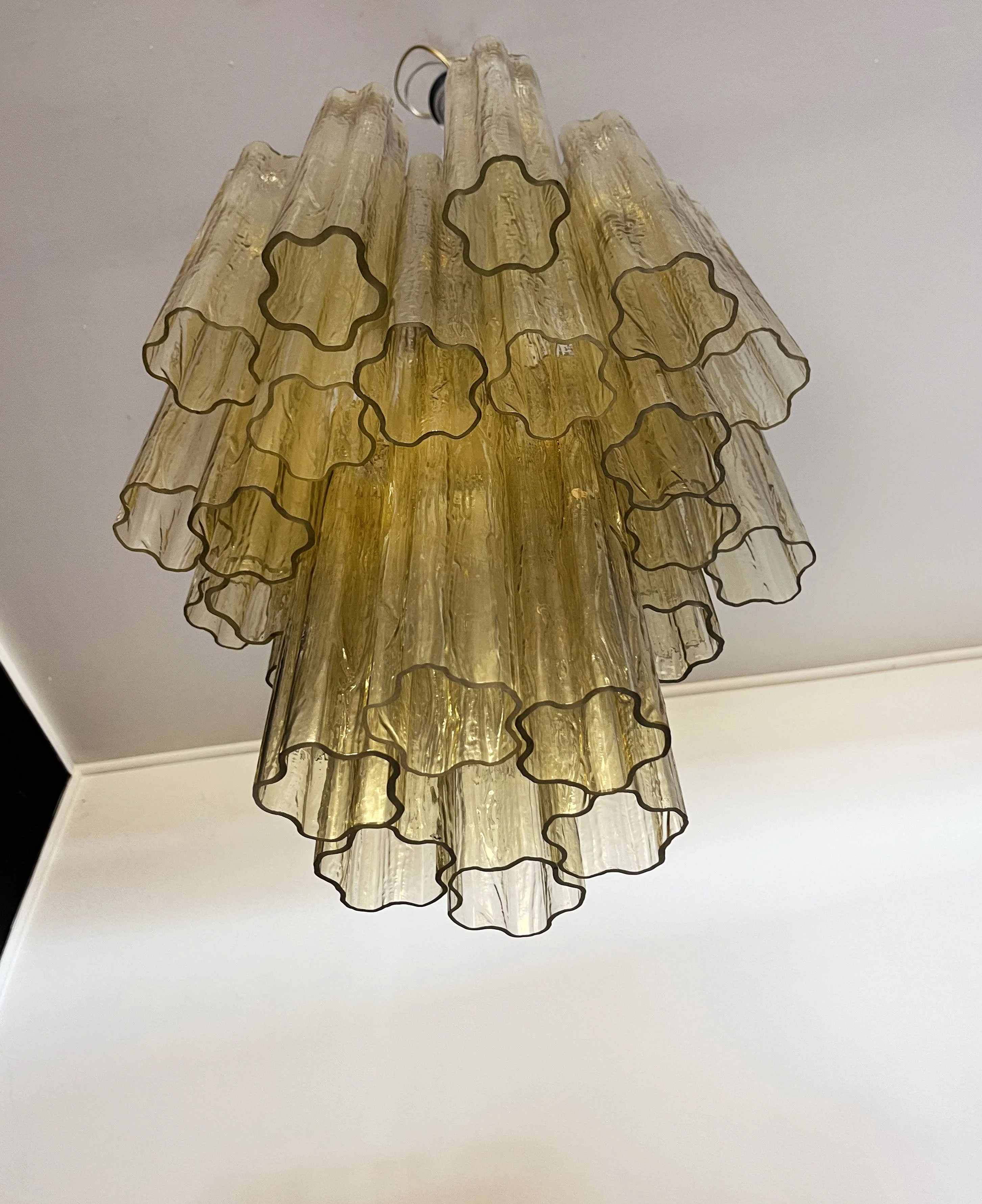 Murano Chandelier | 30 Yellow Glass Tubes - Image 5