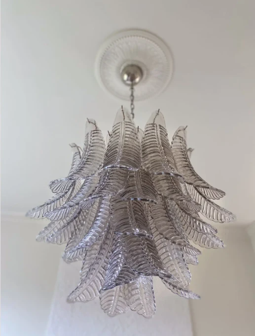 Murano Chandelier – 36 glass leaves – Smoked - Image 3