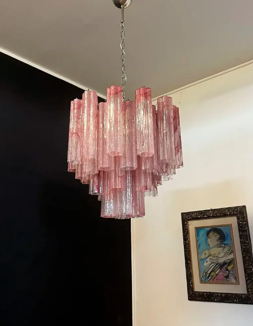 Murano Chandelier – 36 tubes – Alabaster Pink - Image 4