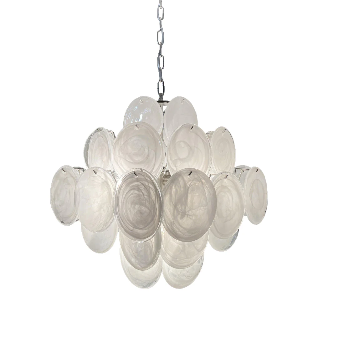Murano Chandelier 36 White Disks - Image 26