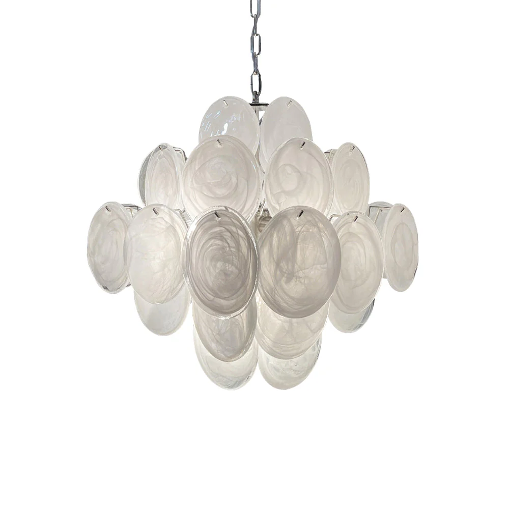 Murano Chandelier 36 White Disks - Image 3