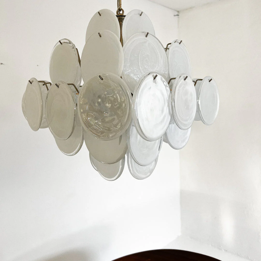 Murano Chandelier 36 White Disks - Image 9