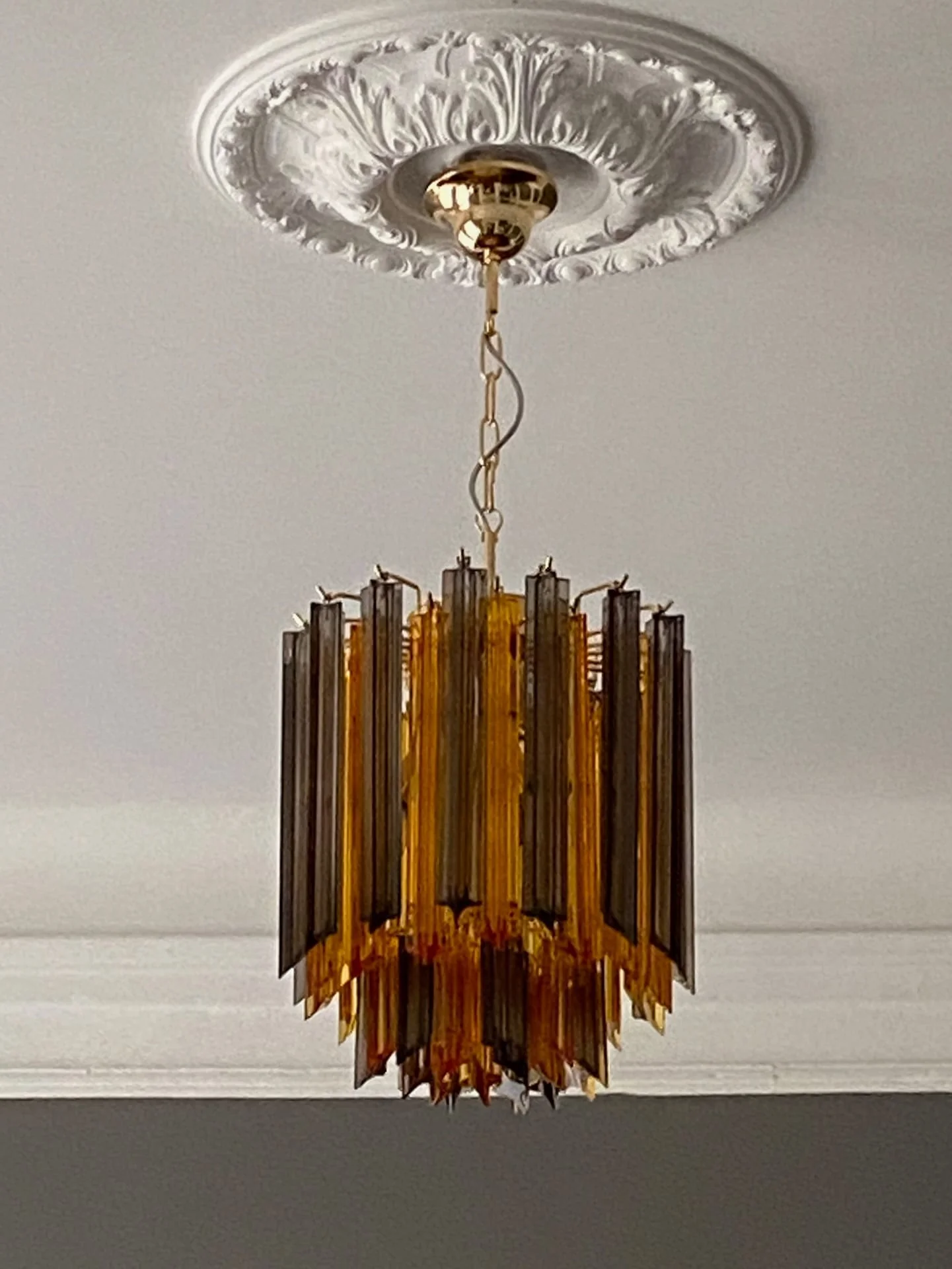 Murano Chandelier – 47 prisms – Amber/Smoked - Image 4