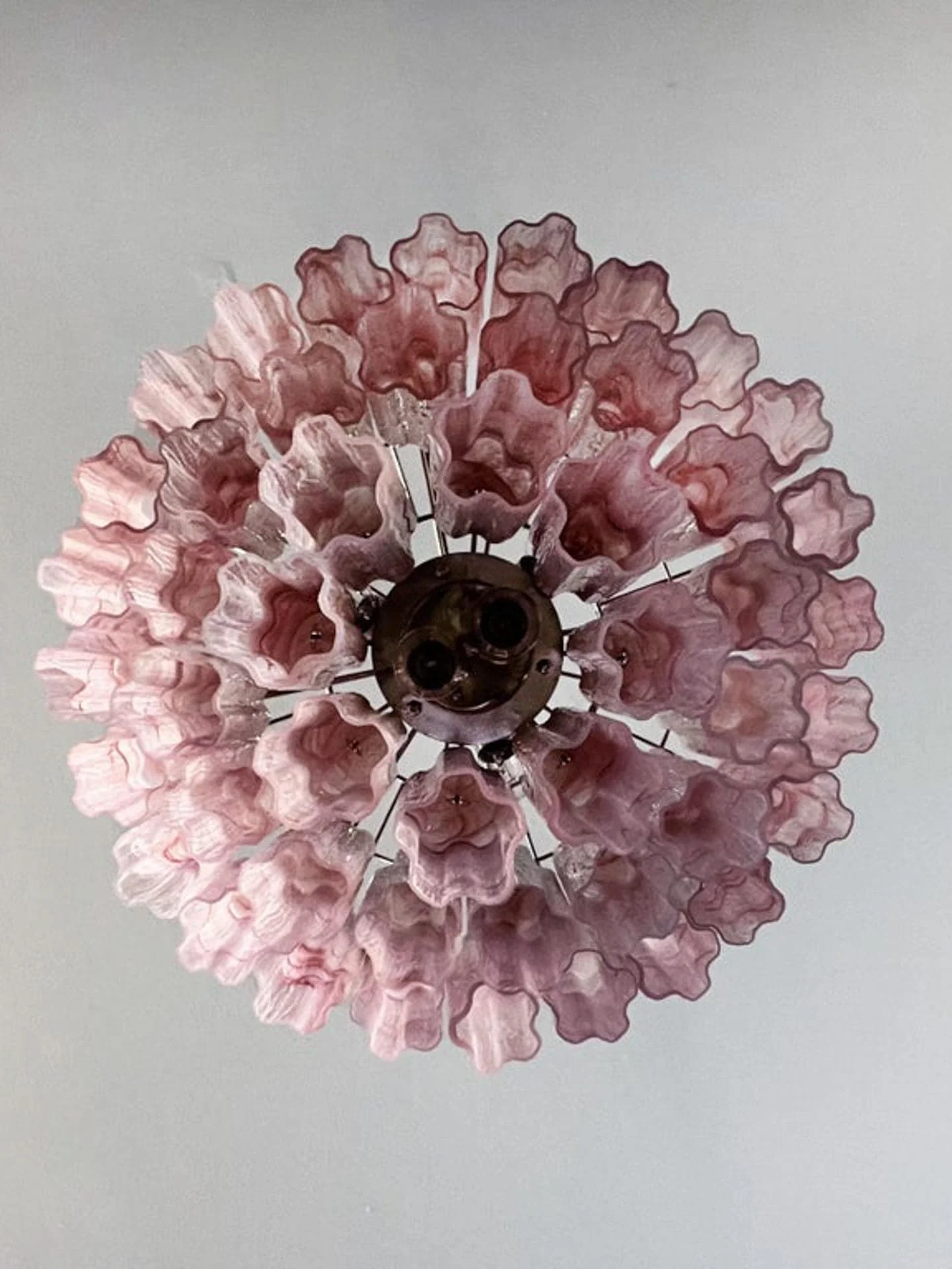 Murano Chandelier – 48 tubes – Alabaster Pink - Image 12