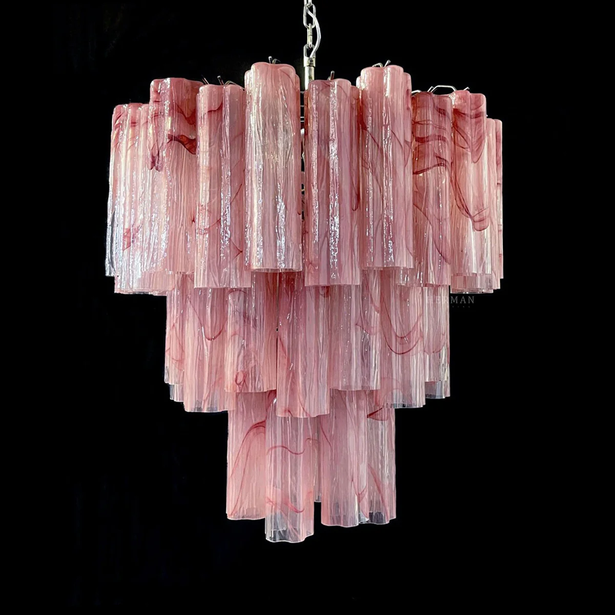 Murano Chandelier – 48 tubes – Alabaster Pink - Image 7