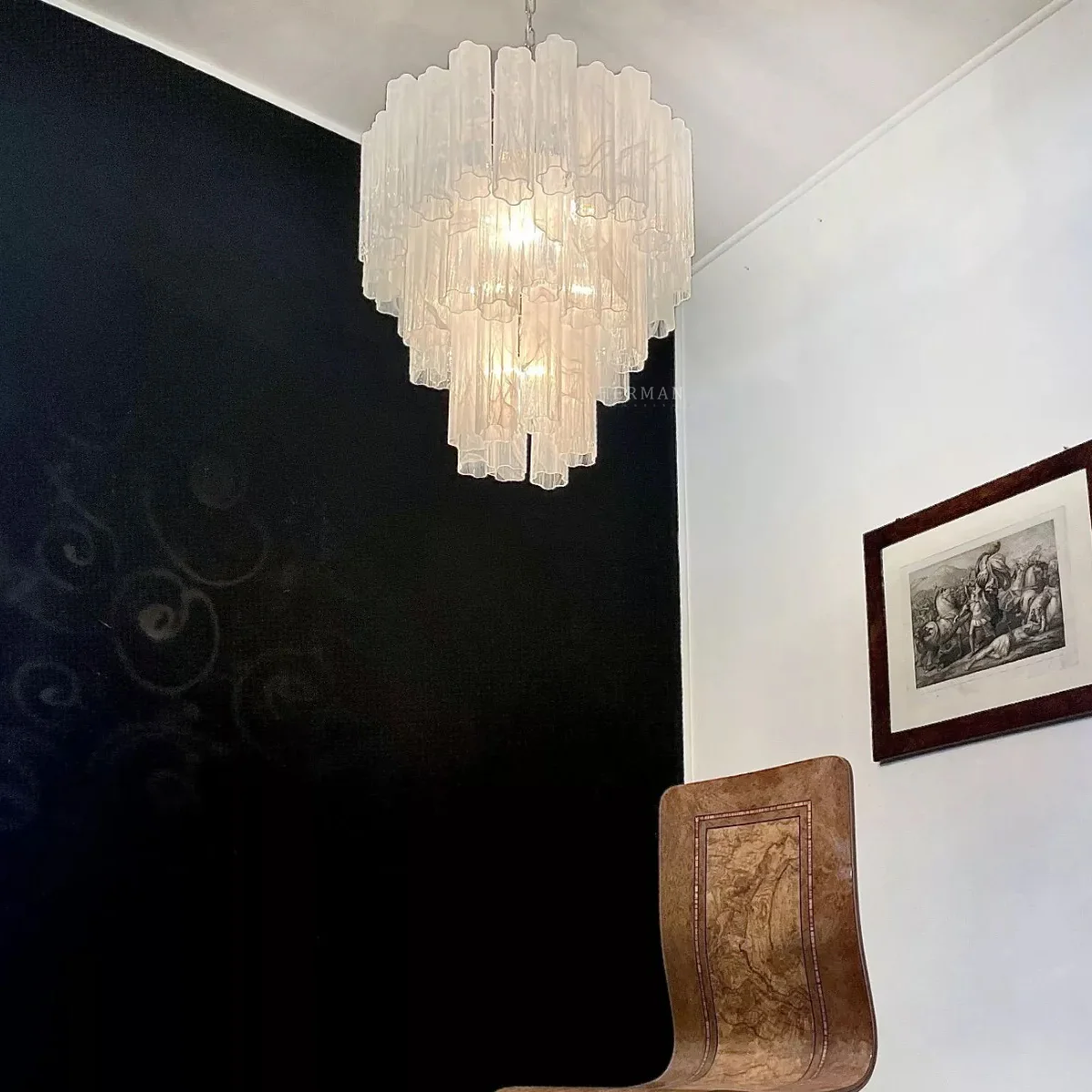 Murano Chandelier – 48 tubes – Alabaster White - Image 5
