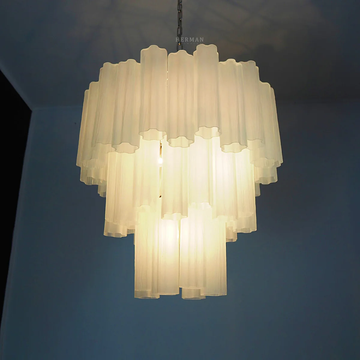 Murano Chandelier – 48 tubes – matte white - Image 4