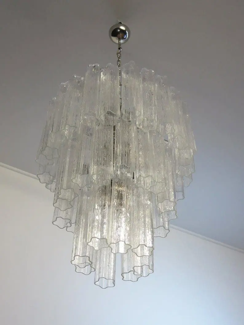 Murano Chandelier – 48 tubes – Transparent - Image 3