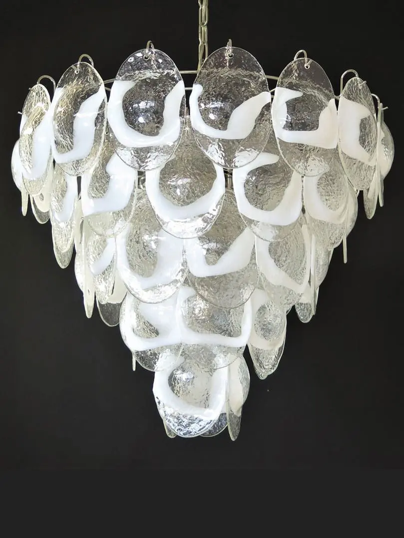Murano Chandelier – 50 Lattimo glass – Transparent - Image 12