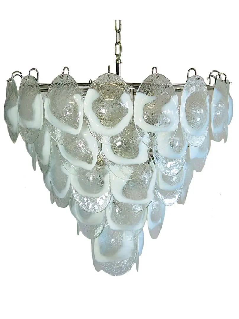 Murano Chandelier – 50 Lattimo glass – Transparent - Image 13