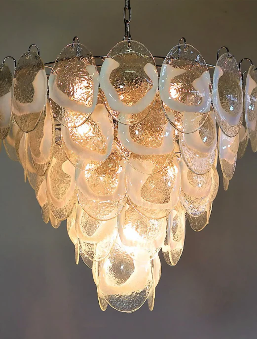 Murano Chandelier – 50 Lattimo glass – Transparent - Image 2