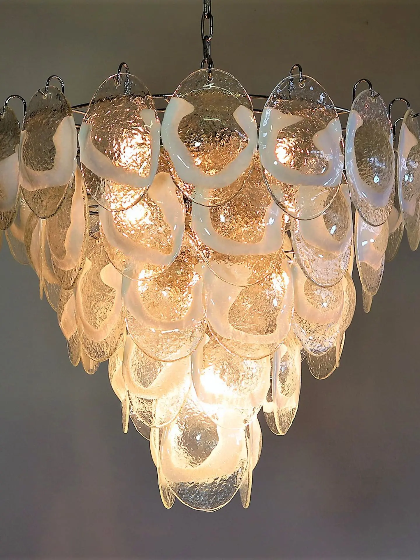 Murano Chandelier – 50 Lattimo glass – Transparent - Image 5