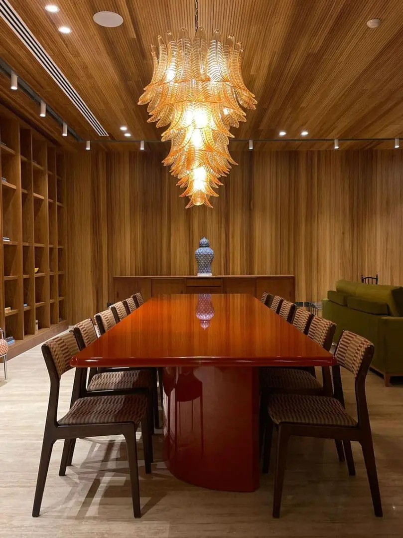 Murano Chandelier – 52 glass leaves – Amber - Image 5