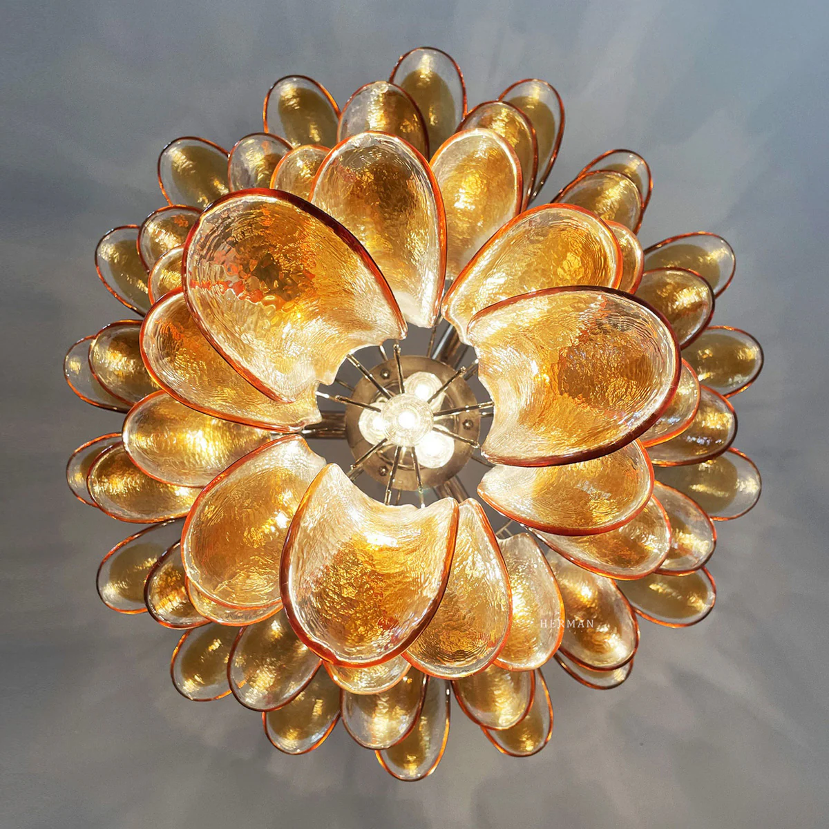 Murano Chandelier – 52 petals – Amber - Image 7