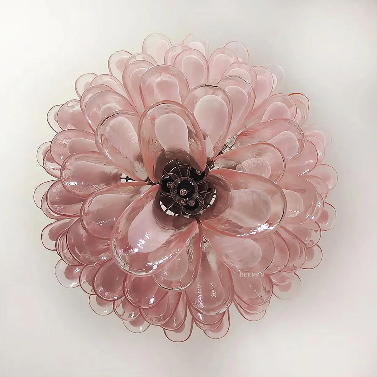 Murano Chandelier – 52 petals – Pink - Image 10