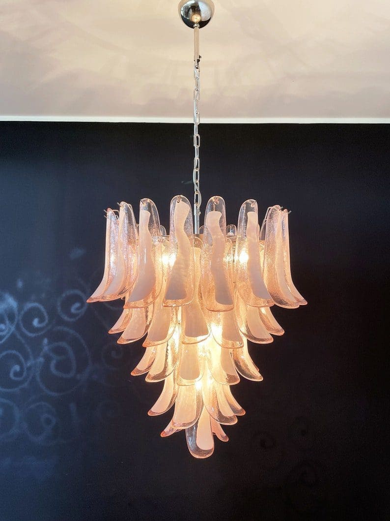 Murano Chandelier – 52 petals – Pink - Image 19