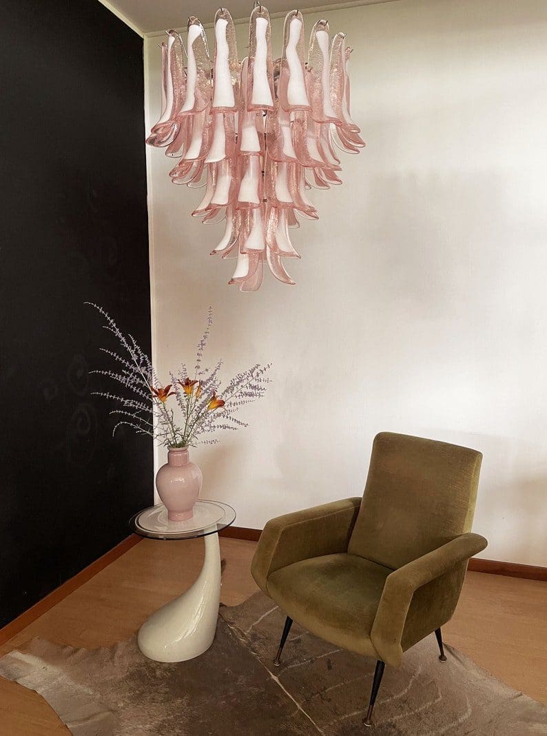 Murano Chandelier – 52 petals – Pink - Image 21