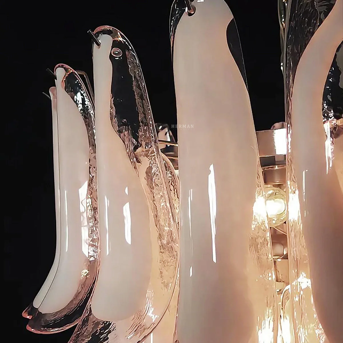 Murano Chandelier – 52 petals – Pink - Image 7