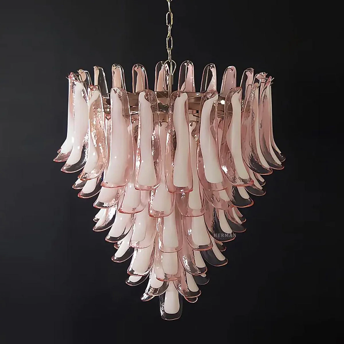 Murano Chandelier – 52 petals – Pink - Image 8