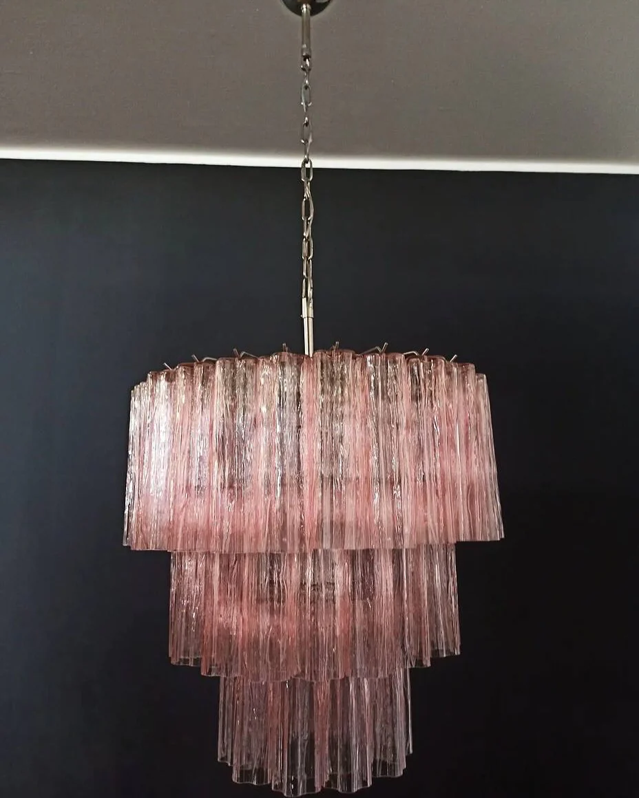 Murano Chandelier – 52 tubes – Pink - Image 10