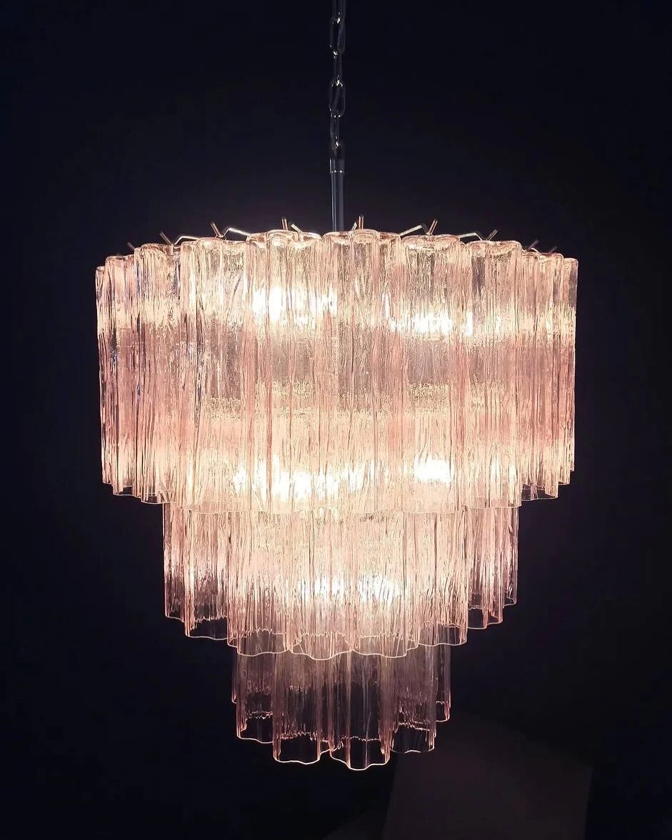 Murano Chandelier – 52 tubes – Pink - Image 11
