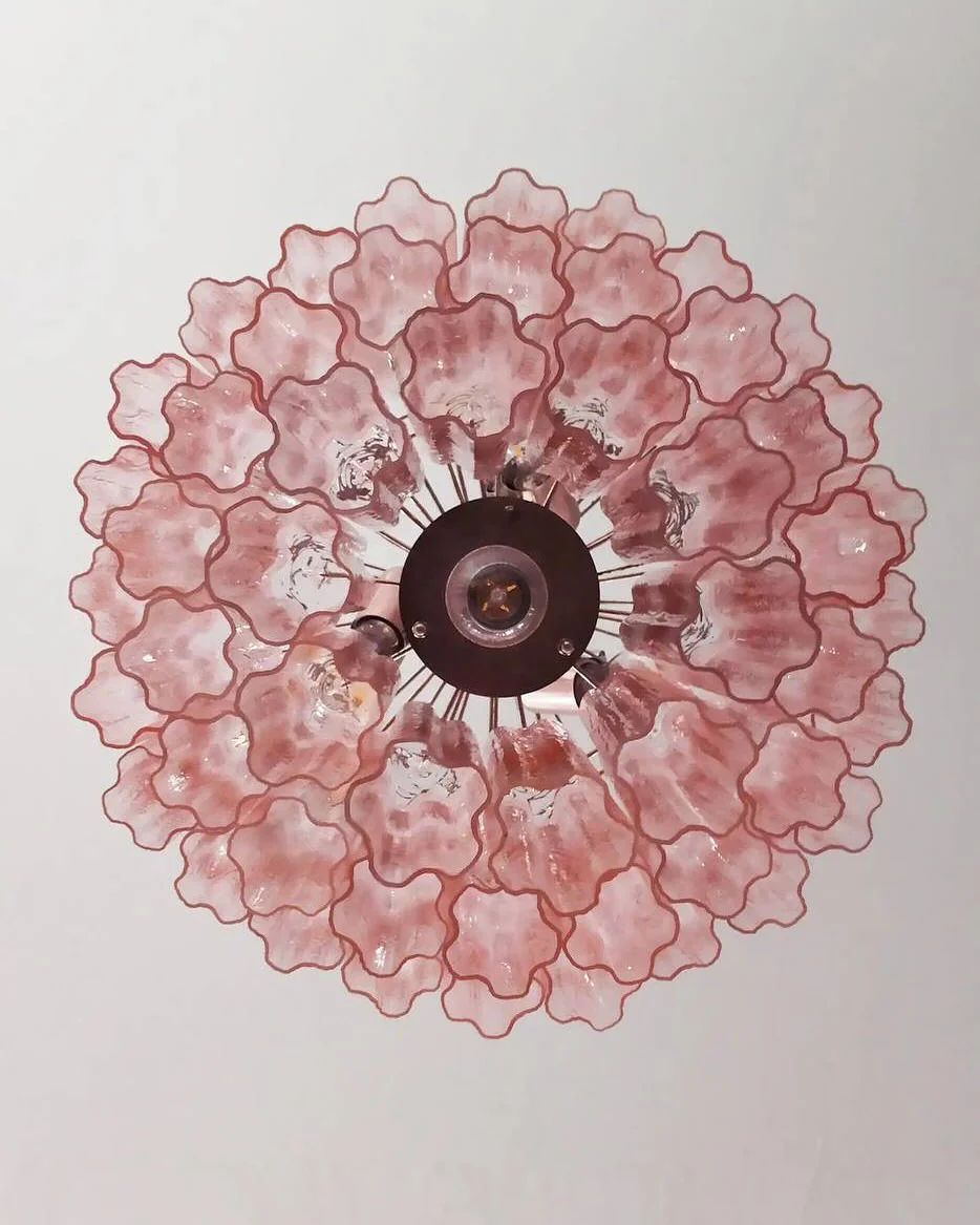 Murano Chandelier – 52 tubes – Pink - Image 12