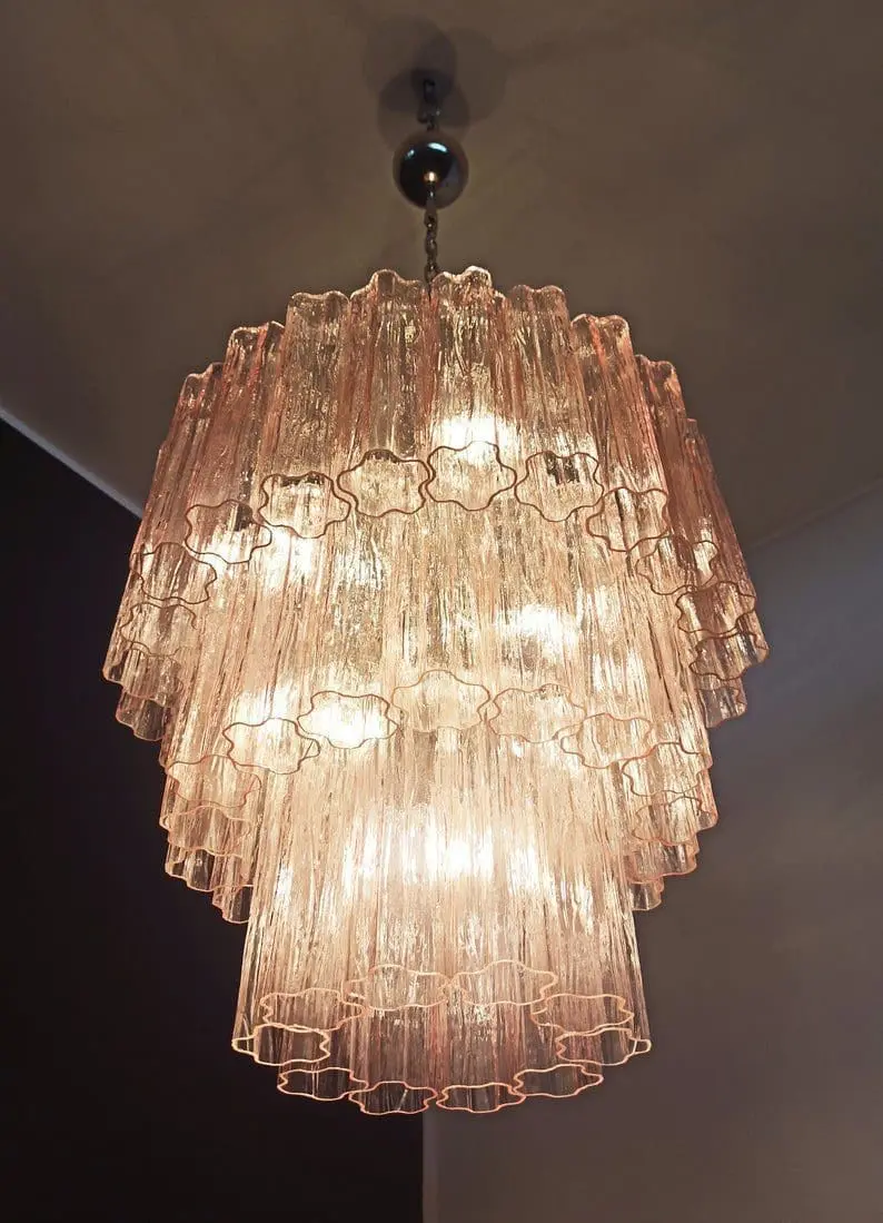 Murano Chandelier – 52 tubes – Pink - Image 7
