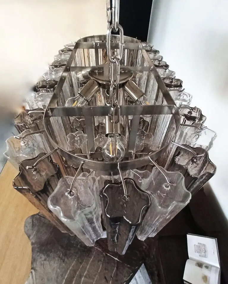 Murano Chandelier – 62 Tubes – Smoked/Transparent - Image 10